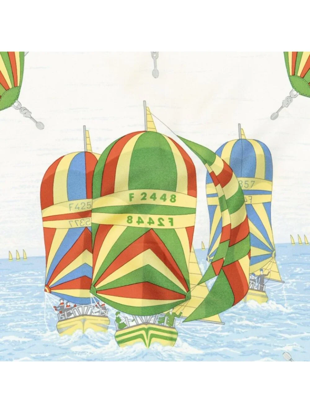 Hermes Scarf Green Red Blue Silk